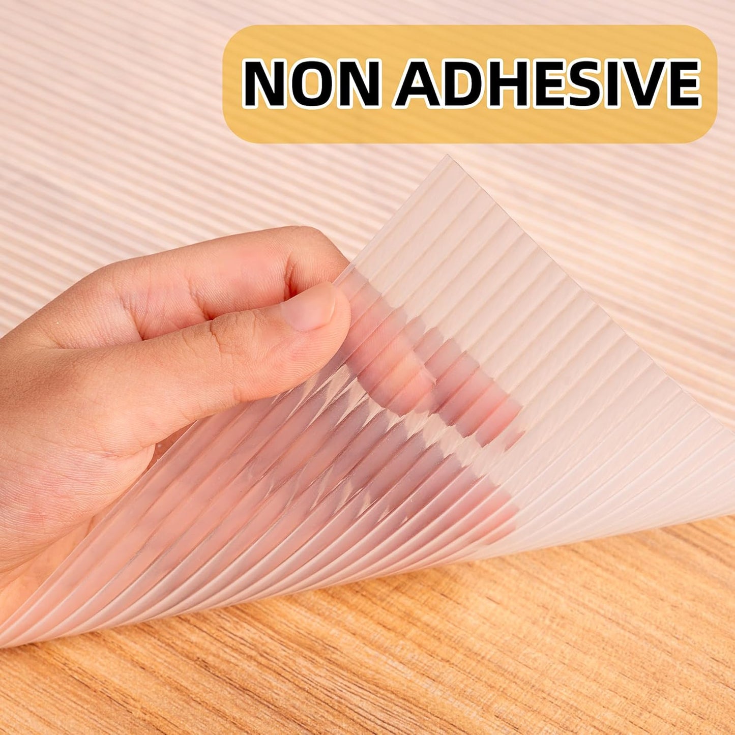 Shelf Liners for Kitchen Cabinets Non-Adhesive & Washable,Non Slip Cabinet Liners for Shelves Waterproof & Oil Proof,Clear Plastic Drawer Liner,Easy to Cut 12 Inches x 20 FT x 4 Rolls CP-12204