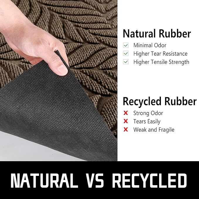 Yimobra Front Door Mat Outdoor Indoor, 60x36 All-Season Waterproof Welcome Mat, All-Weather Outside Entrance Mat, Non-Slip Patio Porch Doormat, Low Profile, Fade Resistant, Brown