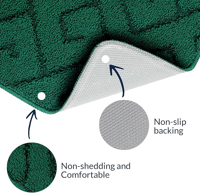 Walensee Indoor Doormat, Front Door Mat for Entrance (32"x48" Green) Machine Washable Entryway Rug, Non Slip Trapper Door Rugs Absorbent Dirt Low Profile Shoes Scraper Inside Floor Mats