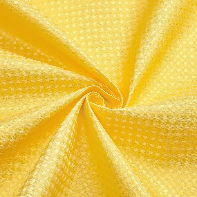 3 in 1 Shower Curtain Set, Yellow Waffle Shower Curtain and PEVA Liner Set with 12 Stainless Steel Shower Curtain Hooks, Waterproof Shower Curtains for Bathroom, 72 W x 72 H