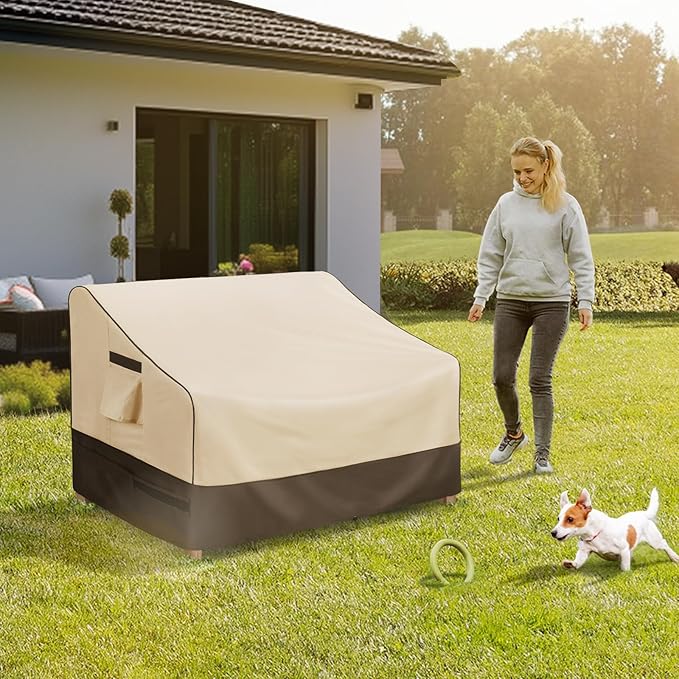 KylinLucky Outdoor Patio Sofa Cover fit 104 x 40 x 35 inch, 103 x 39, 102 x 38 Waterproof Weatherproof Heavy Duty 600D Garden Furniture Cover for Outside Sofa Couch