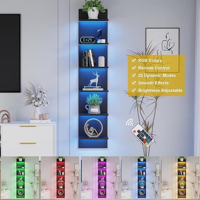 Qupui 6 Tier Wall Shelf Unit