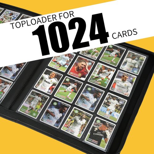 GERMUN Trading Card Binder - 16 Pocket Premium Card Holder for 1000+ Cards | Double-Sided Album (Pink)