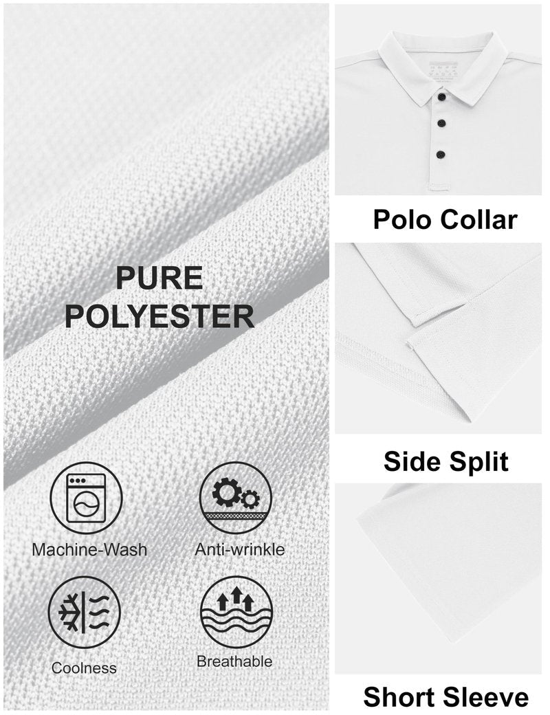 MAGCOMSEN Polo Shirts for Men Short Seeve Dry Fit Breathable Performance Golf Polos Casual Business Collared Shirt Men