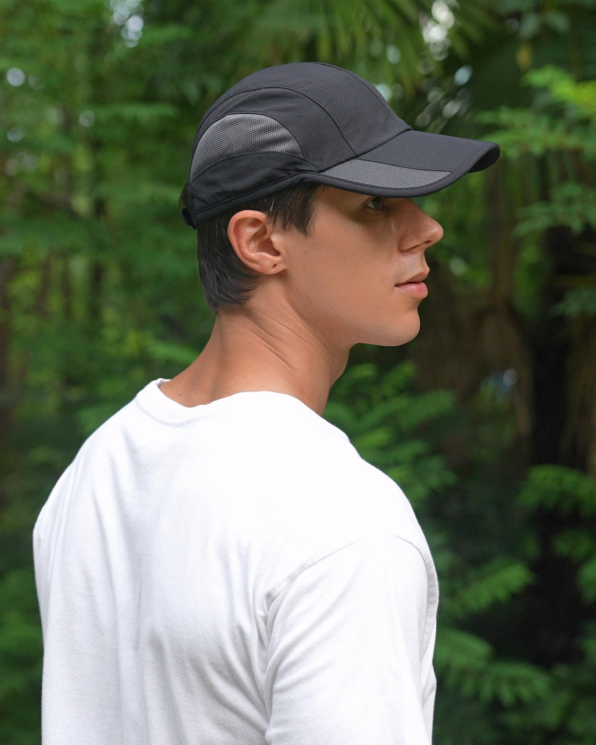 GADIEMKENSD Cooling Running Hat Quick Dry Summer Baseball Cap UPF50+ Sports Sun Caps Breathable Mesh Trucker Dad Hats Unstructured for Golf Tennis Hiking Gym Camp Blackish Green M/L 7-7 1/2