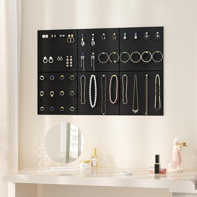 Neatsure Large Cork Board for Wall, 6 Panels Felt Tiles Tack Push Pin Board for