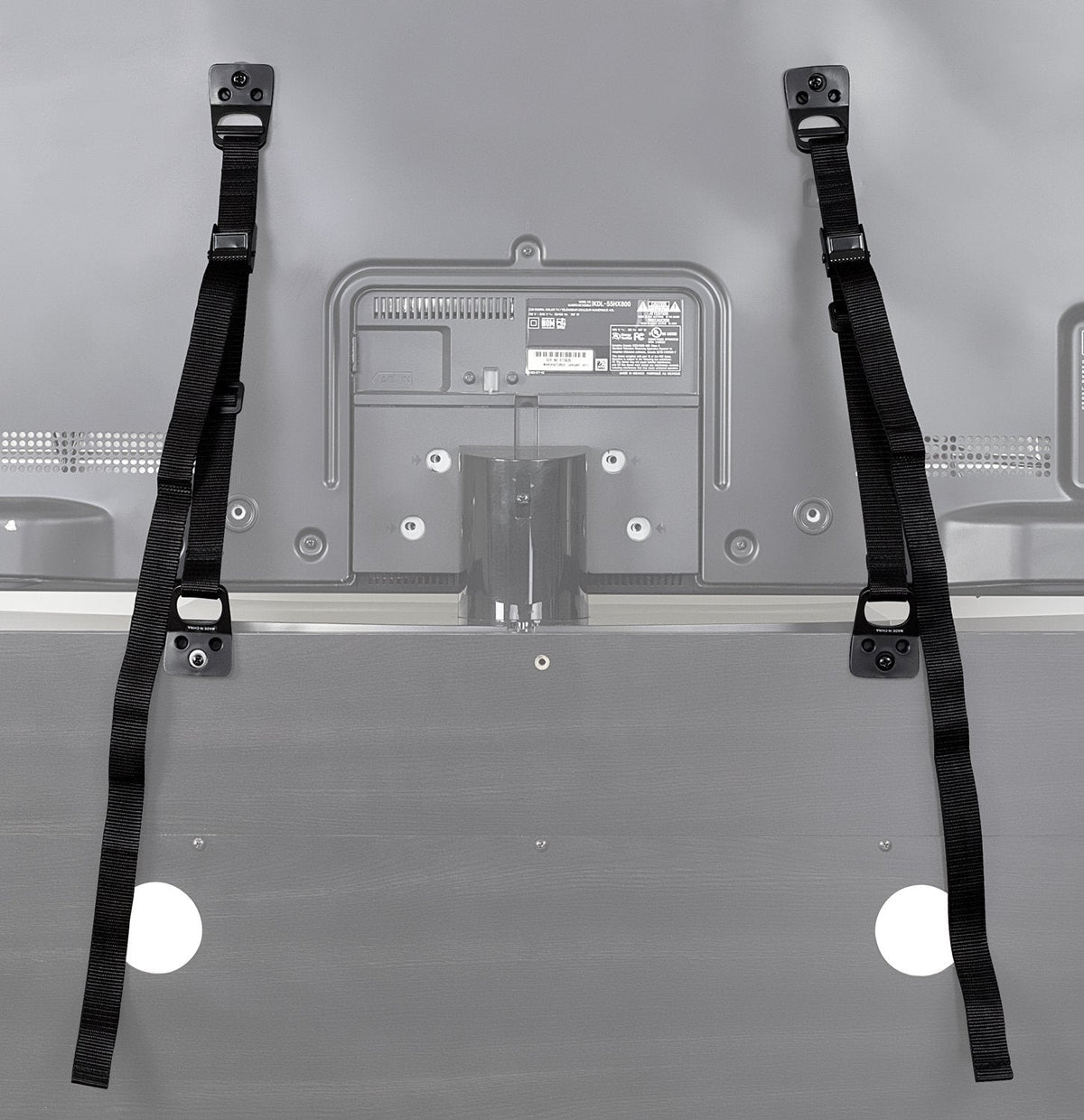 Mount-It! Safety Straps for TV, Furniture, Bookcase, Dresser and TV Stands - Anti-Tip Strap Television Anchor Kit for Baby Proofing, Earthquake Protection, 2 Pack, Mounting Hardware Included