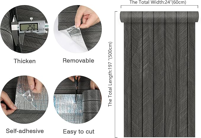 CHIHUT Acoustic Extra Wide 24"x197" Wood Slat Wall Panels 3D Self Adhesive