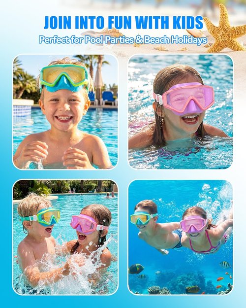Aegend Diving Mask - Panoramic Anti-Fog Goggles for Snorkeling, Scuba Diving & Swimming | Comfort Fit with Mesh Bag