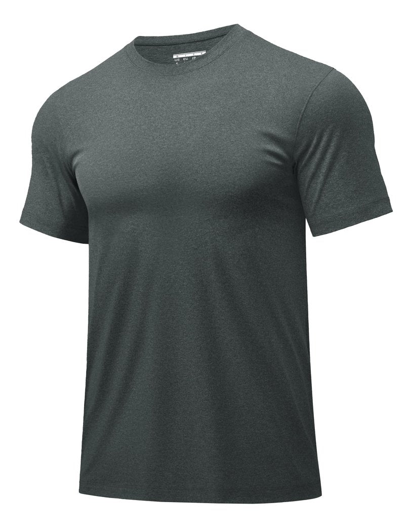 MAGCOMSEN Athletic Shirts for Men Short Sleeve Dry Fit Workout Shirts Moisture Wicking Gym Exercise Performance Shirt Dark Grey, L