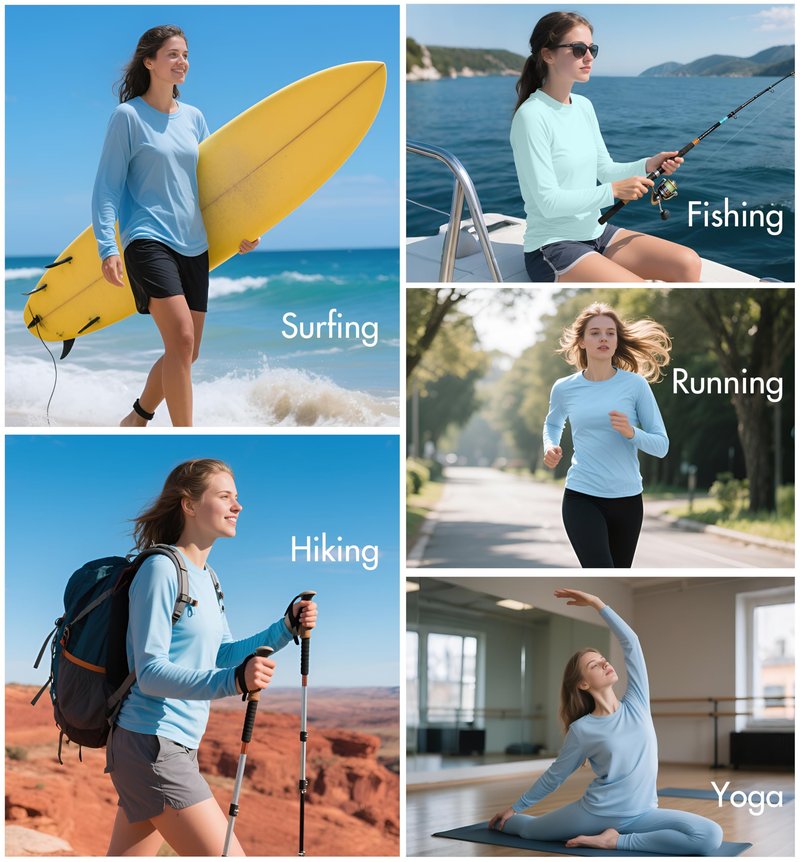 NebuKinex 2 Pack Rash Guard for Women UPF 50+ Sun Shirts UV Protection Long Sleeve Workout Tops Lightweight Quick Dry Swim Hiking Shirt Small