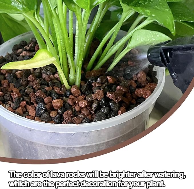7lb Mix Lava Rocks for Landscaping - Horticultural Volcanic Rock Gravel for Drainage, Succulents, Bonsai, Vase Fillers, Terrarium Plants, Top Dressing