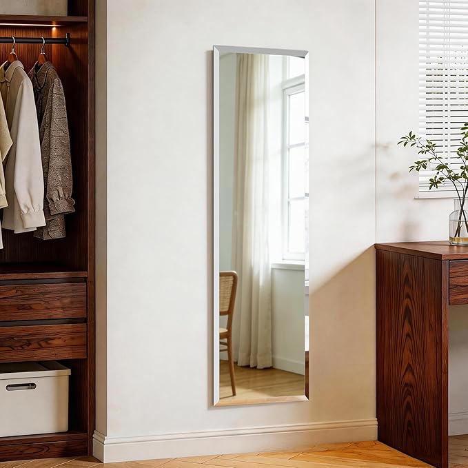Frameless Mirror Full Length 57”x18”| Wall Mount Mirror Full Length Beveled