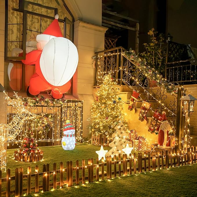 JMEXSUSS 230ft 720 LED Warm White Christmas String Lights Outdoor, Plug-in Outdoor String Lights with Remote Control, Clear Wire 8 Modes Christmas Tree Light for Bedroom Tree