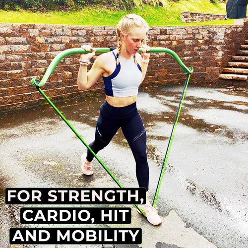 Gorilla Bow Original Portable Home Gym Resistance Bands and Bar System for Travel, Fitness, Weightlifting and Exercise Kit, Full Body Workout Equipment Set