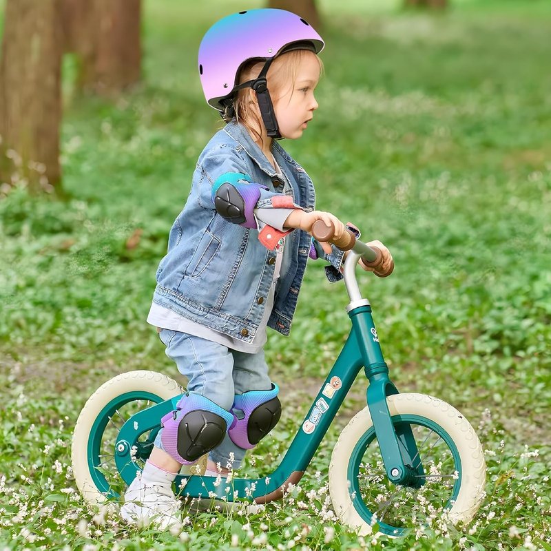 Gradient Color Kids Protective Gear Set Knee Pads for Kid 2-14 Years,W/ Adjustable Strap Kids/Youth Knee Pads Elbow Pads Wrist Guards Set for Inline Roller Skates,Cycling,BMX Bike,Skateboard,Scooter