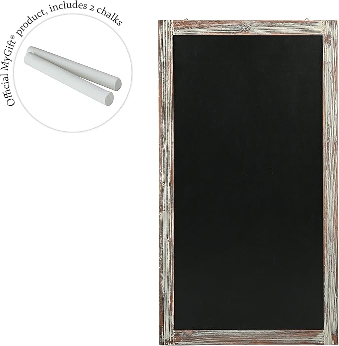 MyGift 35-Inch Wall-Mounted Chalkboard Sign, Vertical/Horizontal Hanging