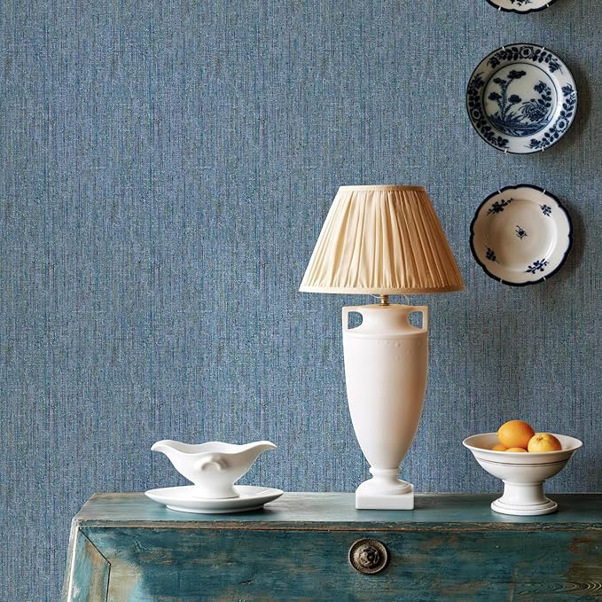 JiffDiff Woven Wallpaper Peel and Stick 17.3" x 120" Colorful Paint Grasscloth