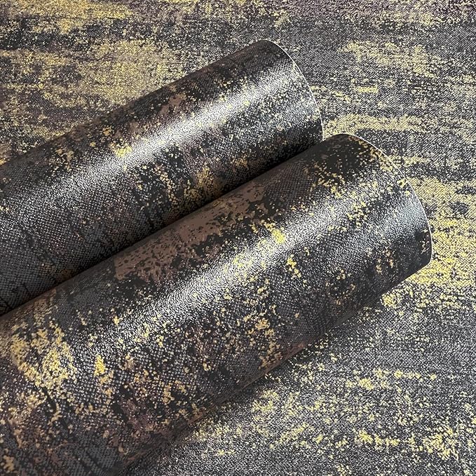 JiffDiff Vintage Metallic Peel and Stick Wallpaper Self Adhesive Industrial