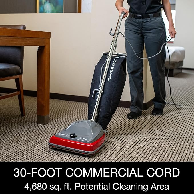 Sanitaire SC679K Tradition Upright Commercial Bagged Vacuum, Red