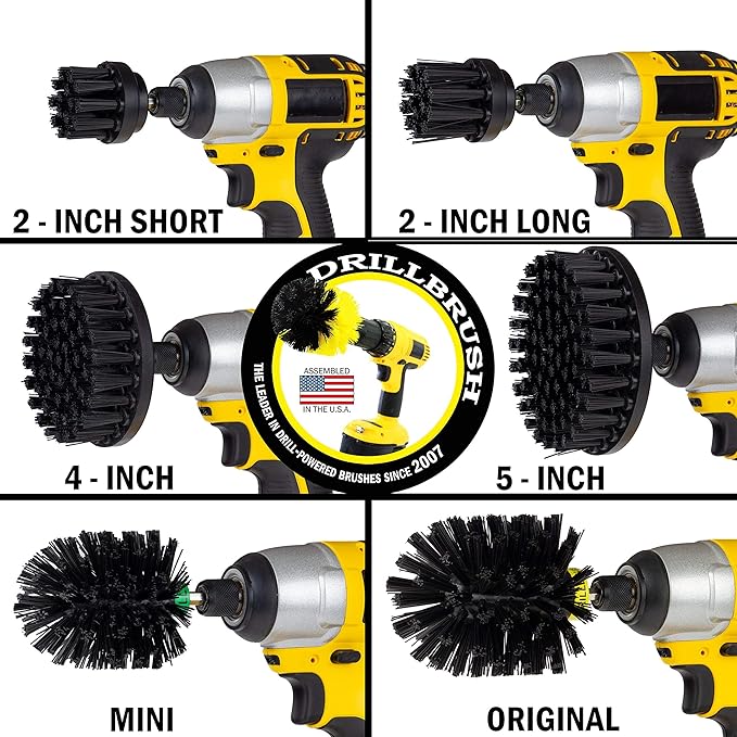The Ultimate No-Wire Grill Brush Kit - BBQ Accessories - Drill Brush - Rust Remover - Cast Iron Skillet - Grill Cleaner - BBQ Brush - Grill Accessories - Grill Scraper - Electric Smoker - Gas Grill