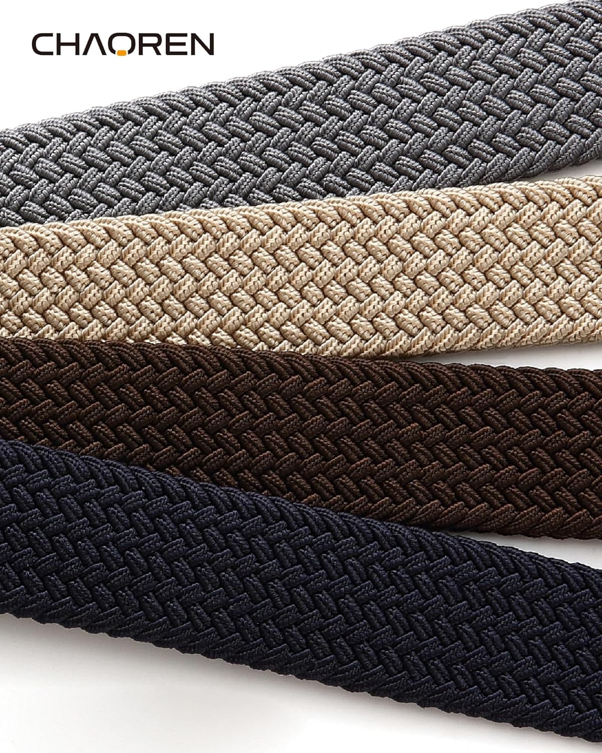 CHAOREN Men's Stretch Golf Belt - 1 3/8" Elastic Braided Design for Casual Summer Wear