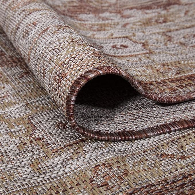 Keen Home Design Terrace Outdoor Area Rug - 8x10 Washable Indoor/Outdoor Rug for Patio, Kitchen, Balcony, Beach, Garden, Deck and Porch, Size: 7'7"x10'