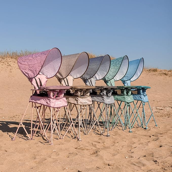 Baby Delight Go with Me Uplift Deluxe Portable High Chair | Travel High Chair | Sun Canopy | Indoor and Outdoor | Blue Wave