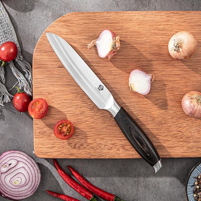 WILDMOK 5 Inch Utility Knife, Ultra Sharp Small Kitchen Knives, Fruit and Vegetable Cutting Knife - German Steel & Ergonomic Handle, Gift Box