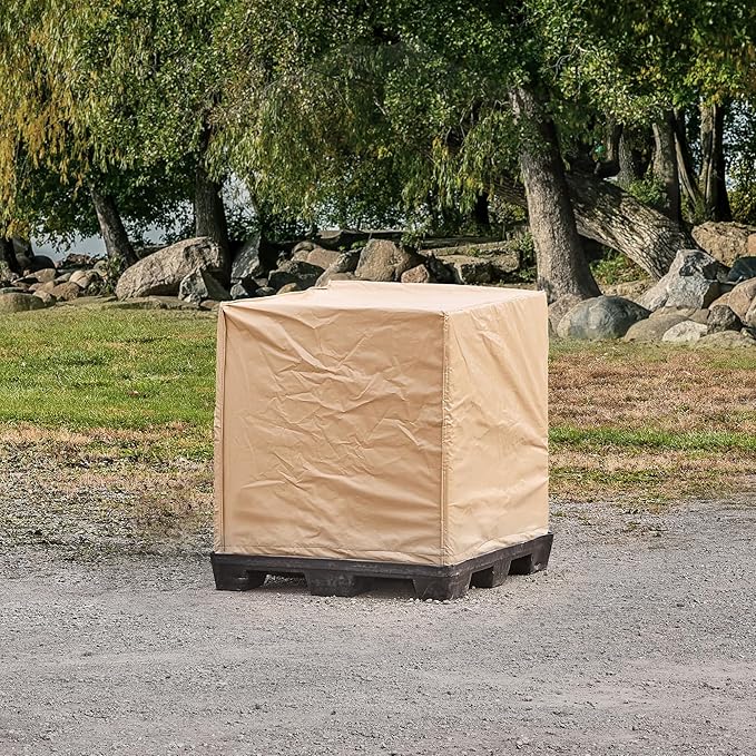Transhield | Square Universal Outdoor Pallet Cover | Use w/Pallets, AC Units, Generators, Patio Furniture | Waterproof & Heavy Duty (60"x60"x48")