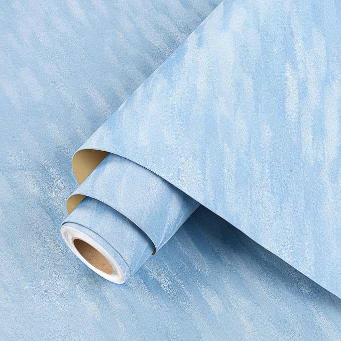 ReWallpaper Blue Peel and Stick Wallpaper Removable Soundproof Velvet Textured