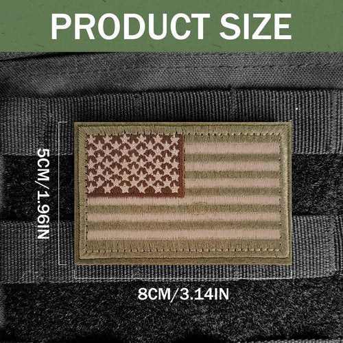 IANZE American Flag Patches, 4 Pieces Tactical USA Flag Patches, Hook & Loop Backing 4 Colors