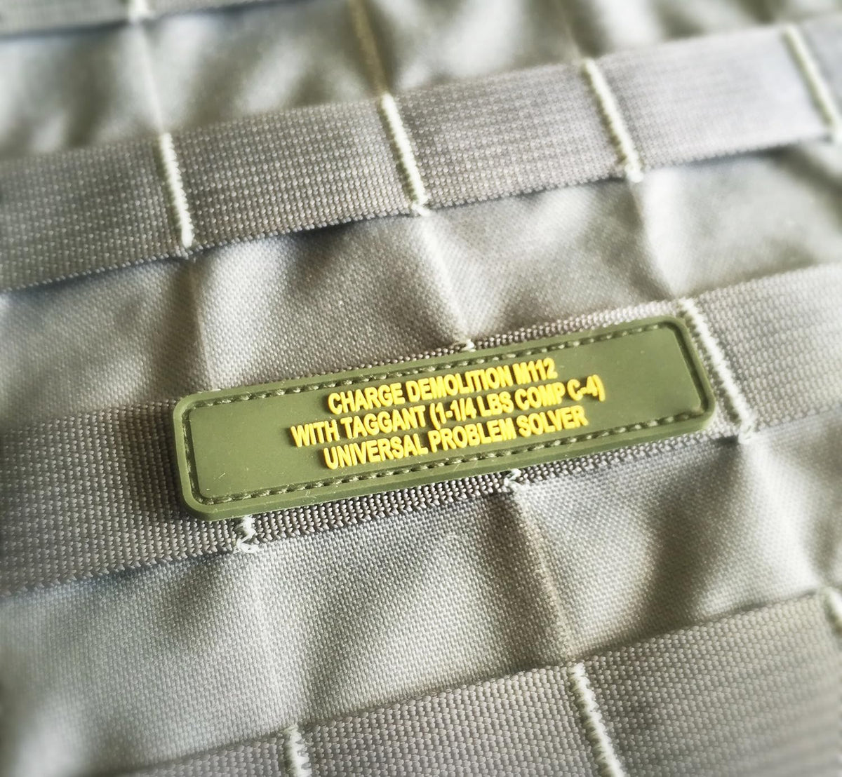 OD Green PVC C4 Morale Patch - 0.5 x 3 Inch Military Spec Monkey Patch