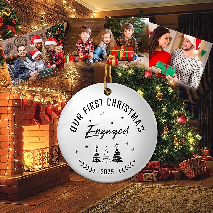 Engagement Gifts for Couples 2025,Our First Christmas Engaged Ornament 2025,Newly Christmas Tree OrnamenGift for Couples,Her, Women,Fiance,Engagement Present Ideas Party Decorations,Bride to Be Gifts