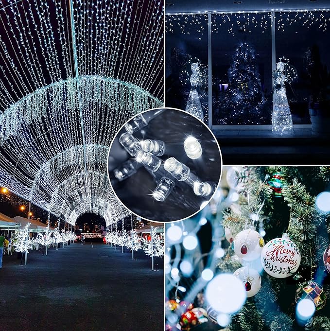240LED 88Ft Connectable String Lights Indoor Outdoor Clear Wire | Cool White Christmas Lights | Twinkle Fairy Light Plug in with Timer for Bedroom Classroom Wedding Tree Patio Decor
