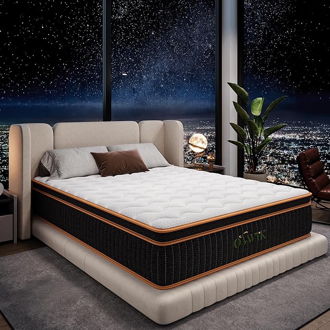 Twin Mattress 10 Inch, Hybrid Mattress Twin Size Bed in a Box, Memory Foam and Individual Pocket Springs, Edge Support, Motion Isolation & Pressure Relief, Medium Firm, 365-Night Trial