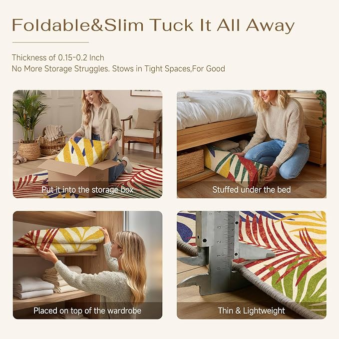 8x10 Indoor Outdoor Area Rug Washable Patio Rug Multicolored Non Slip Non Shedding Waterproof Carpet for Living Room Bedroom Camping Porch Backyard Camping RV Balcony Poolside Deck