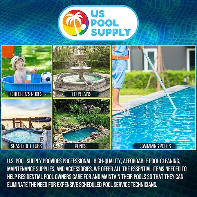 U.S. Pool Supply 9 Foot Heavy-Duty Above Ground Pool Hose, 1.5" - Black Replacement Filter Connecting Hose, Flexible Spiral Wound EVA - Compatible with Intex for Pool Filter Pumps - Skimmer Pump