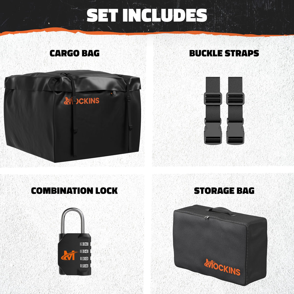 Mockins 30 CuFt Square Weatherproof Trailer Hitch Cargo Carrier Bag