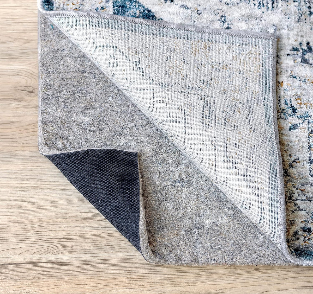 RUGPADUSA - Dual Surface - 8' Round - 3/8" Thick - Felt + Rubber - Enhanced Non-Slip Rug Pad - Adds Comfort and Protection - for Hard Surface Floors