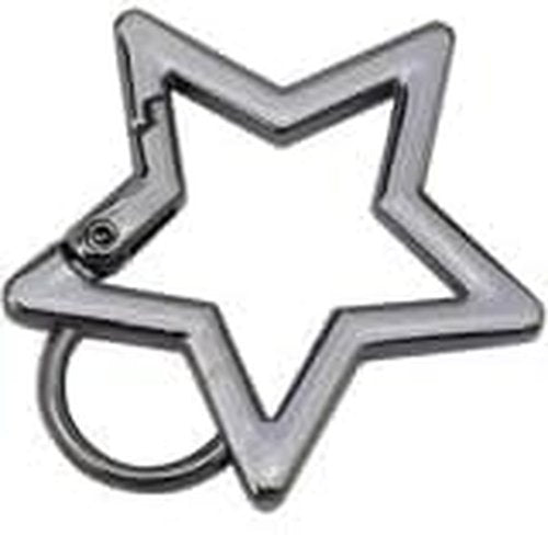 2Pcs Silver Star Shaped Stainless Steel Keychain Clip Carabiner Snap Hook Holder Star Carabiner Hook Clip Key Holder Carabiner Clip for Keys and Wallet with Key Chain Rings Accessories, Car Keychain