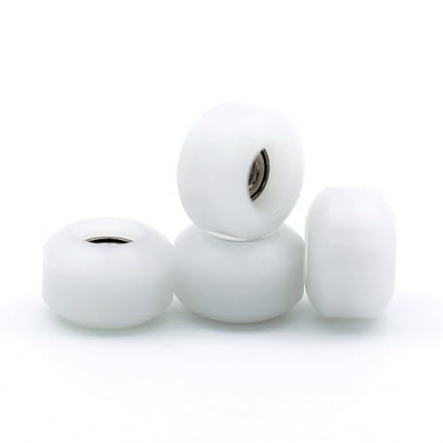 Fingerboard Wheels Durable Material Street Shape with Smooth Bearings (White)