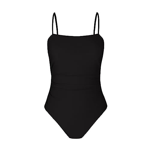 CUPSHE Women Swimsuit One Piece Bathing Suit Square Neck Cutout Back Tummy Control with Adjustable Spaghetti Straps