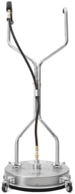 18 in. Pressure Washer Surface Cleaner in Stainless Steel w/Handles & Wheels, 4350 Max PSI, 3/8" Connector & 2 Adapters Ideal for Driveways, Sidewalks, Patios, Decks