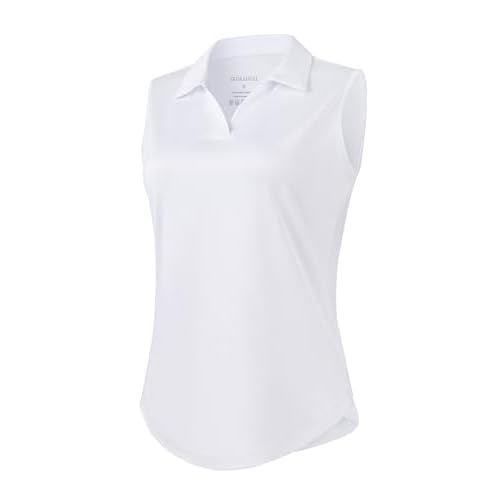 G Gradual Sleeveless Golf Shirts for Women Collared V Neck Tennis Tank Top Cooling Polo UPF 50+ Quick Dry Lightweight