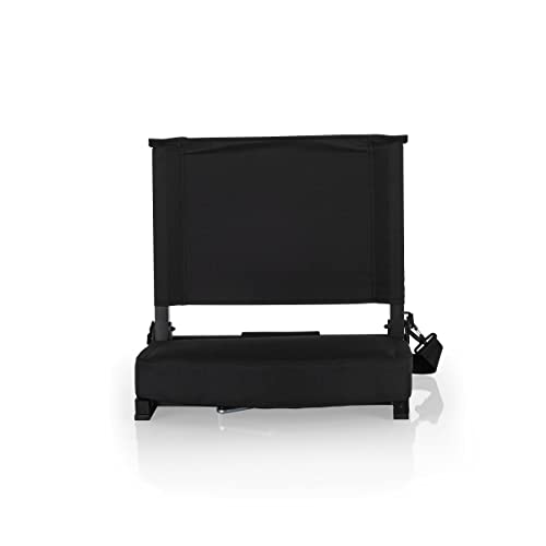 PICNIC TIME NCAA Georgia Bulldogs Gridiron Stadium Seat, Lightweight, Portable Folding Chair for Bleachers and Benches, (Black)
