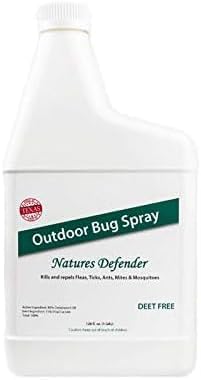 Nature's Defender Outdoor Pest Control Spray – All-Natural Cedarwood Oil Formula for Mosquitoes, Ticks, Fleas, and Ants – Safe for Pets, Kids, and Plants – 32 oz Concentrate, Treats 40,000 sq. ft