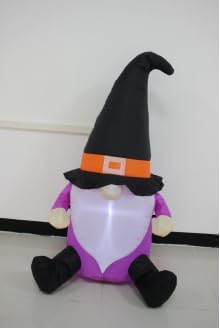 4FT Gnome Halloween Inflatable Helloween Goblin Decoration Halloween Blow Up Decor with LED Lights Indoor Outdoor Graden Yard Party Holiday Decor