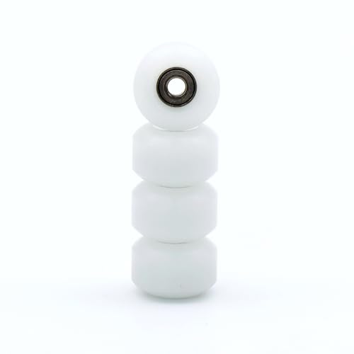 Fingerboard Wheels Durable Material Street Shape with Smooth Bearings (White)