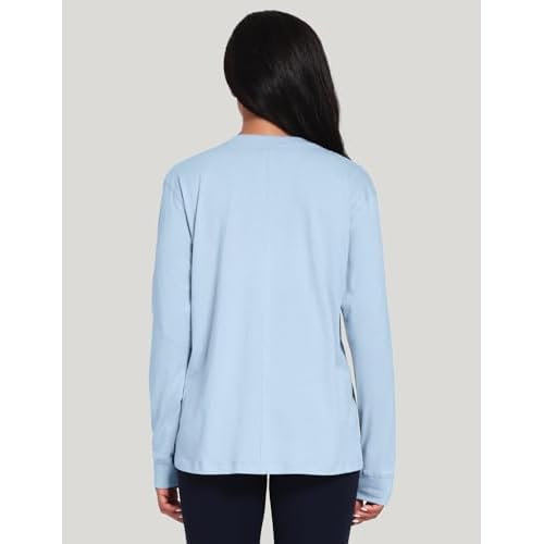HeyNuts Pima Cotton Workout Long Sleeve Shirts for Women Crew Neck Athletic Basic Shirts Casual Tops
